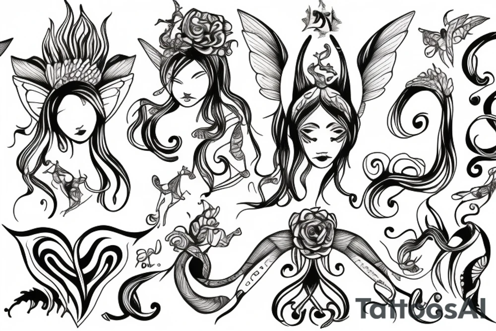 capricorn fairy tattoo idea