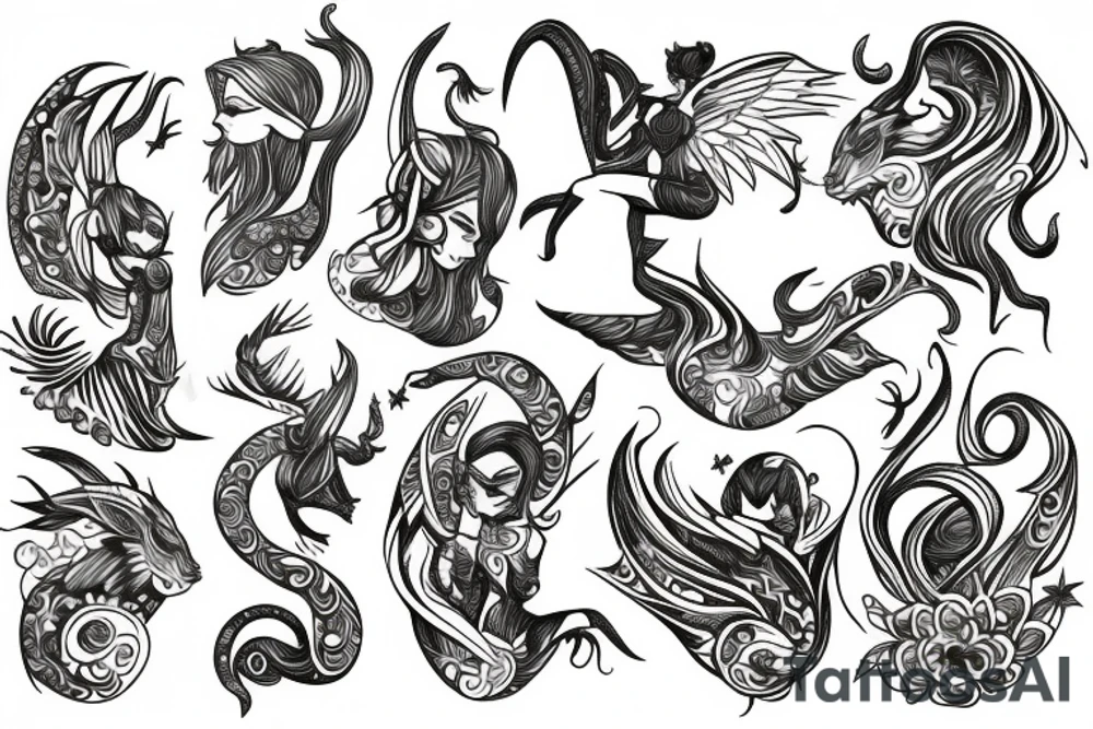 capricorn fairy tattoo idea