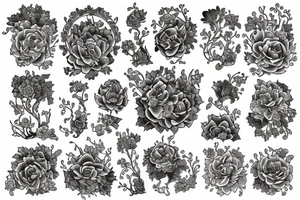 village flowers medieval tattoo idea