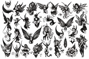 fairy with horns tattoo idea