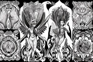 fairy with capricorn horns tattoo idea