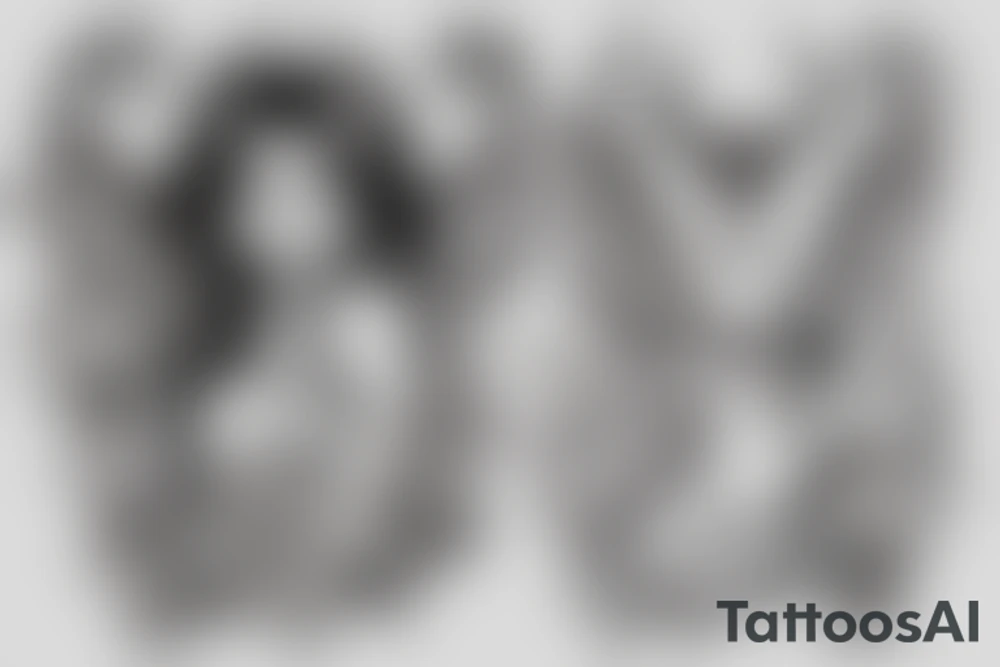 fairy with capricorn horns and wings tattoo idea