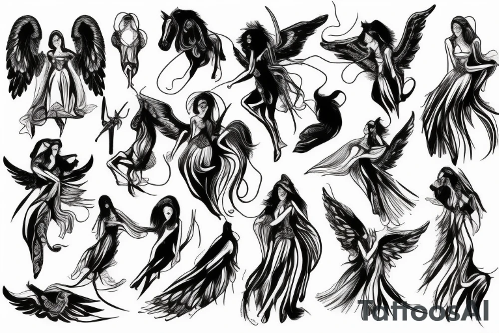 Angel on horseback tattoo idea