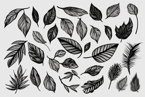 botanical tattoo of a leaves branch tattoo idea