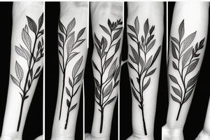 botanical tattoo of a leaves branch tattoo idea