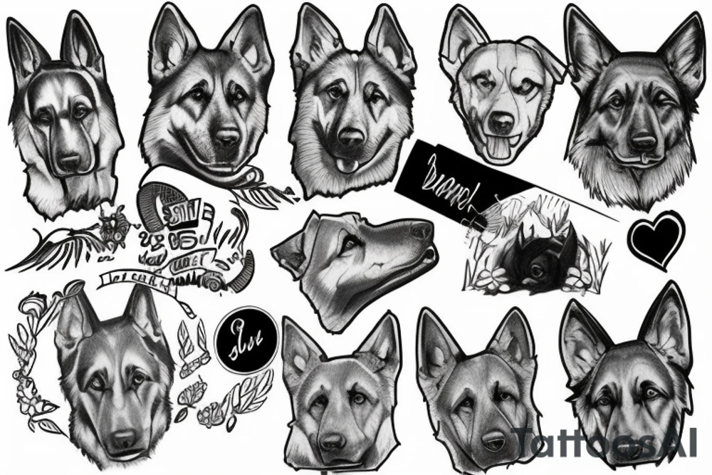 german shepard tattoo idea