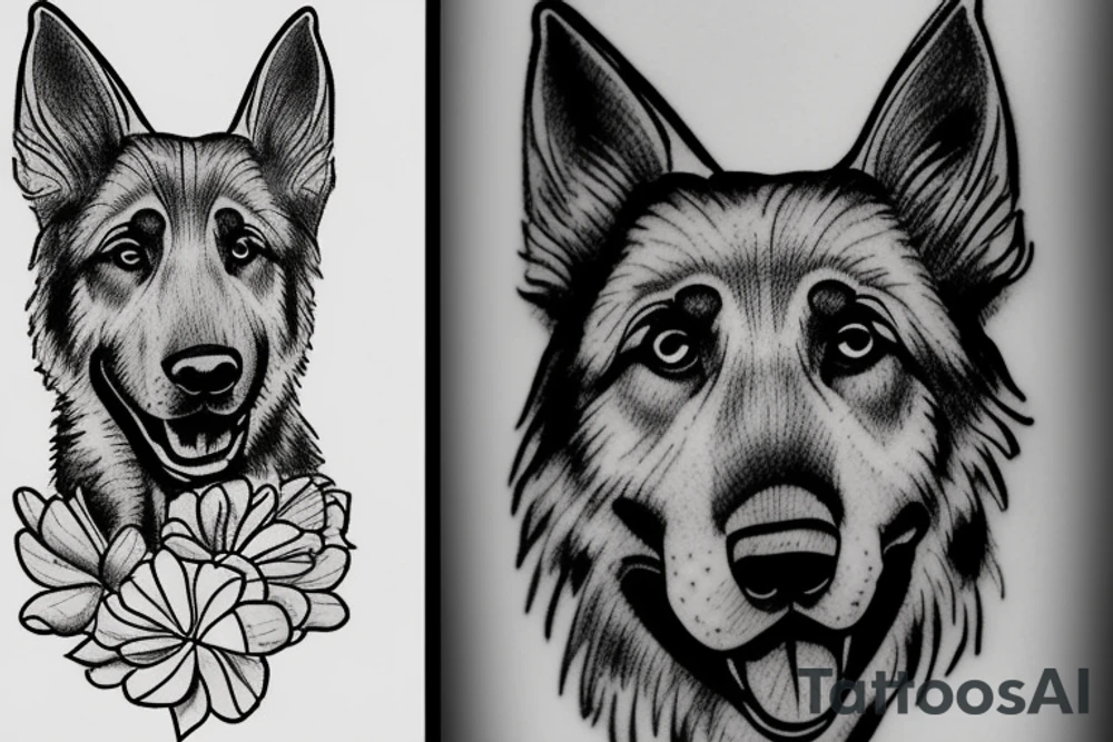 german shepard tattoo idea