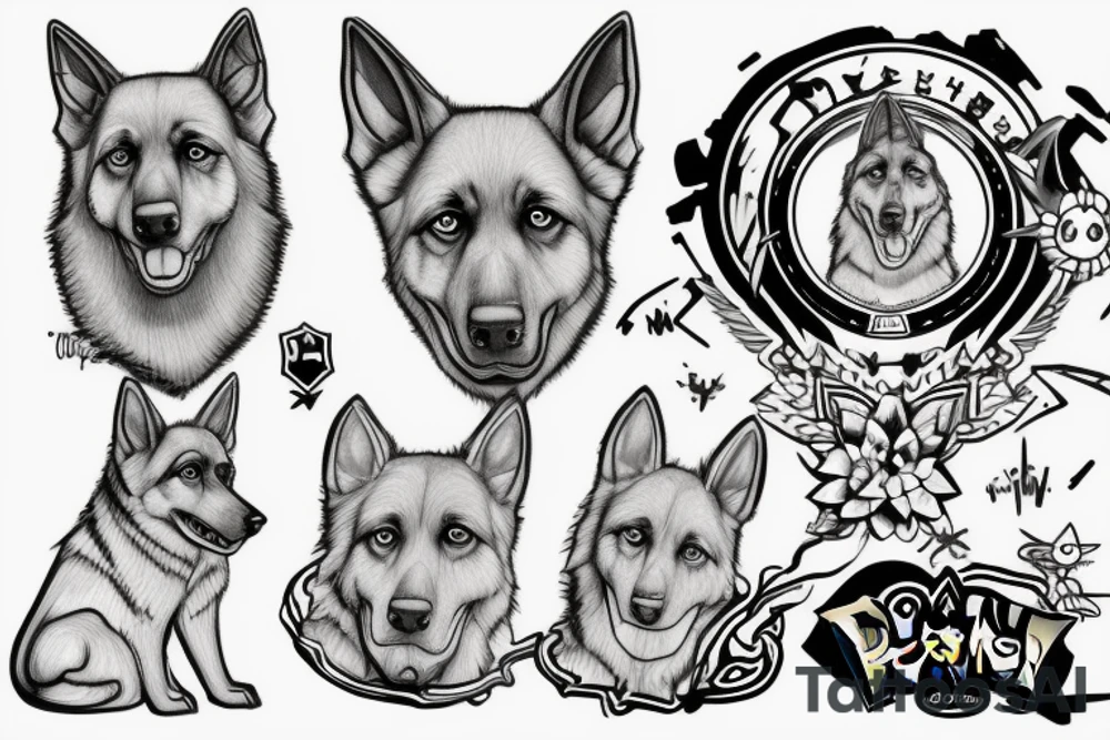german shepard pokemon tattoo idea