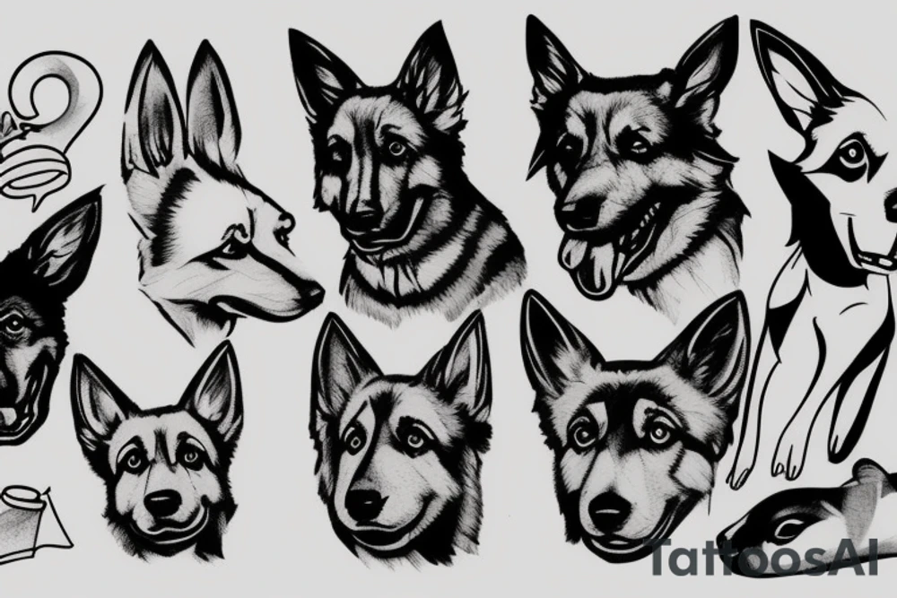 german shepard pokemon tattoo idea