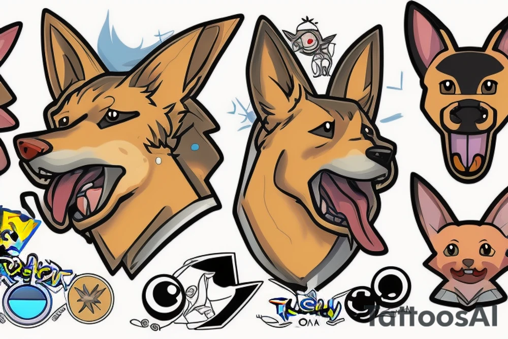 german shepard pokemon tattoo idea