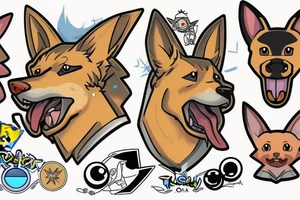 german shepard pokemon tattoo idea