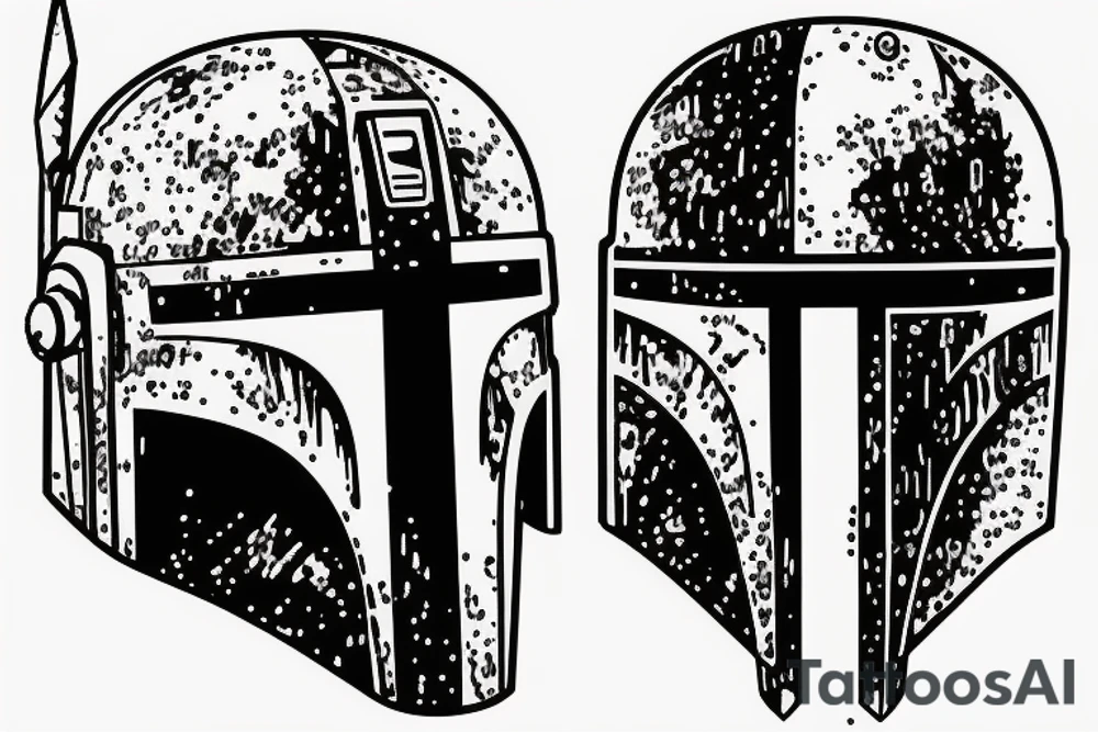 Boba Fett’s helmet with Ashe’s Crystal Arrow through the top tattoo idea
