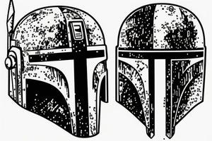 Boba Fett’s helmet with Ashe’s Crystal Arrow through the top tattoo idea