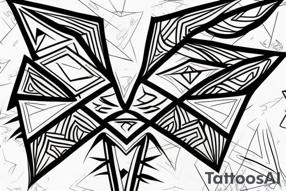 Linear triforce art tattoo idea