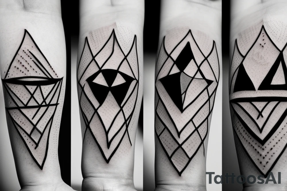 Linear triforce art tattoo idea