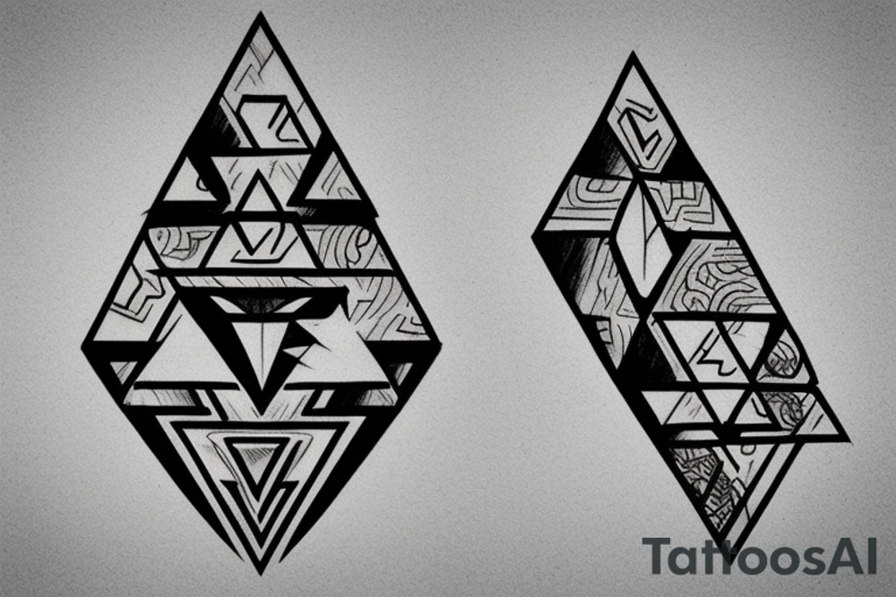 Linear triforce tattoo idea