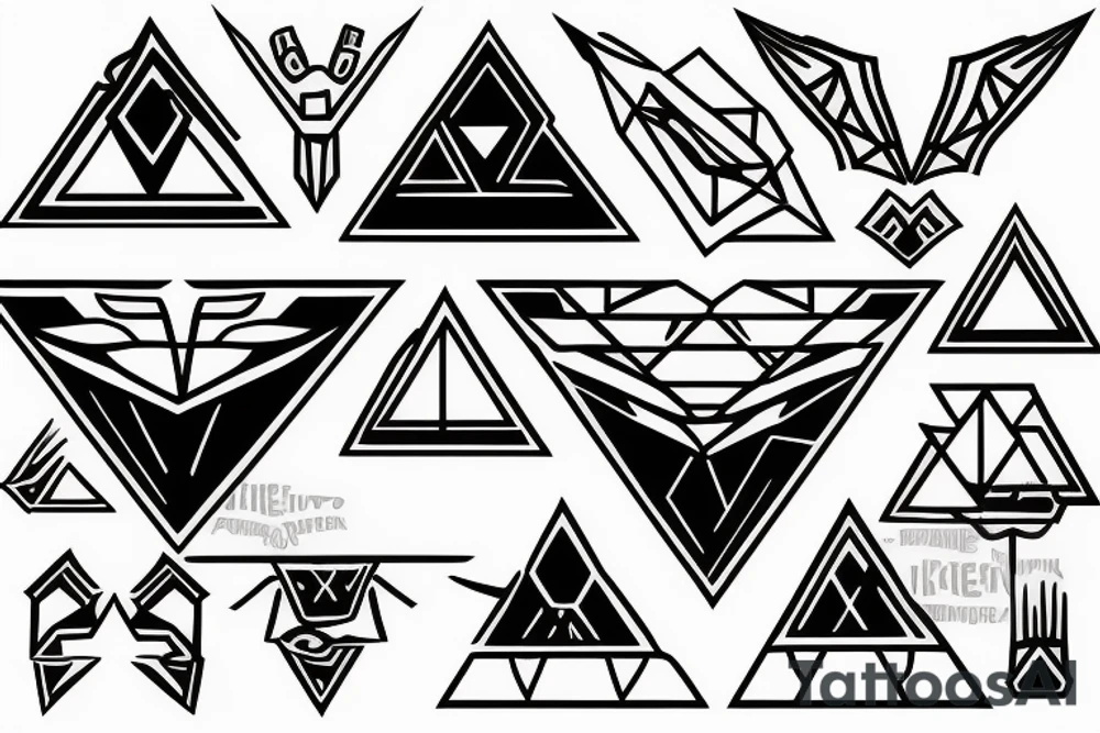Linear triforce tattoo idea