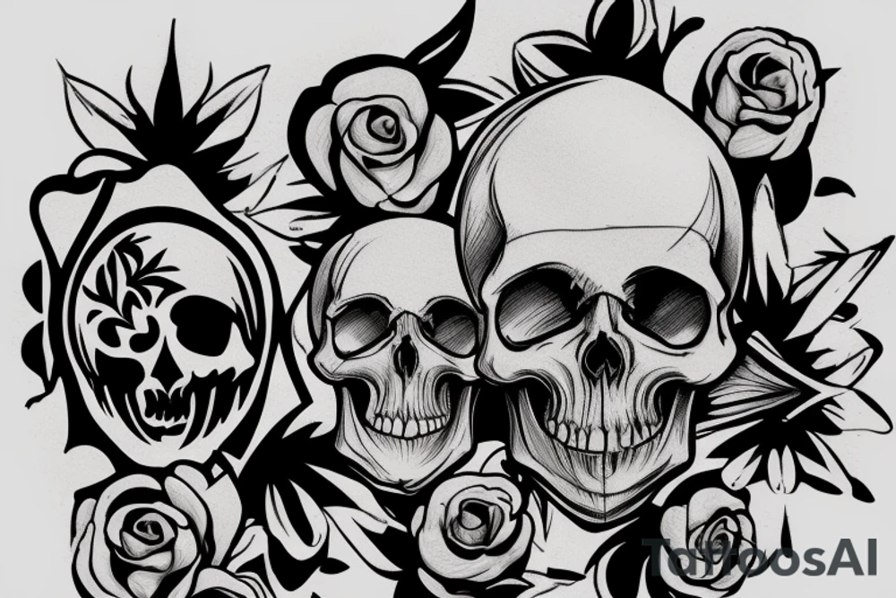 shoulder tattoo of a skull momento mori tattoo idea