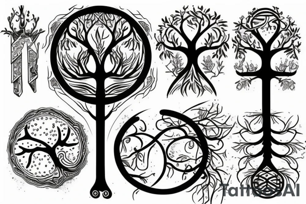 Tree of life decaying tattoo idea