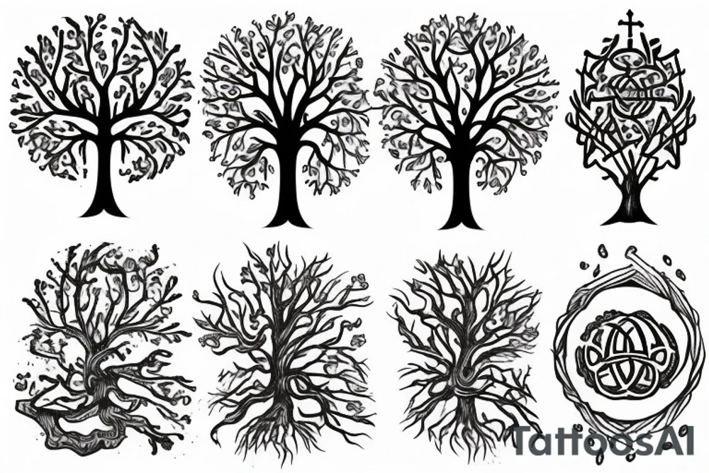 Tree of life decaying tattoo idea