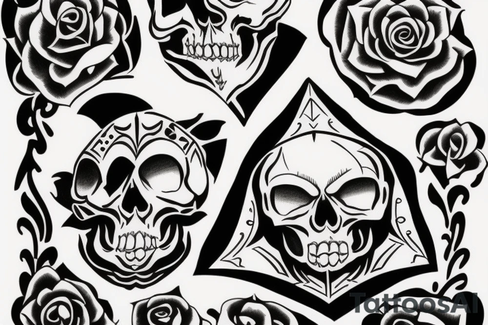 Skull with quote "everyone will die" tattoo idea