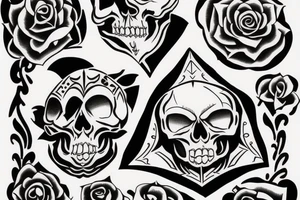Skull with quote "everyone will die" tattoo idea