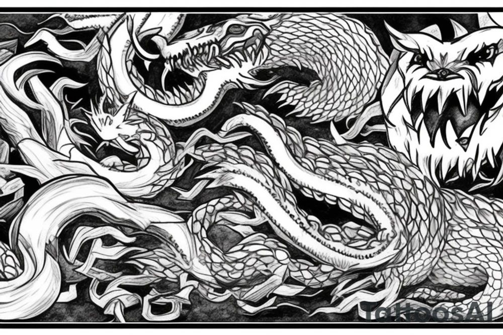 fenrir and jormungandr tattoo idea