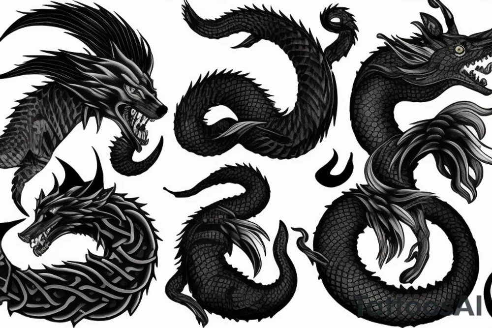 fenrir and jormungandr tattoo idea