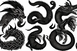fenrir and jormungandr tattoo idea