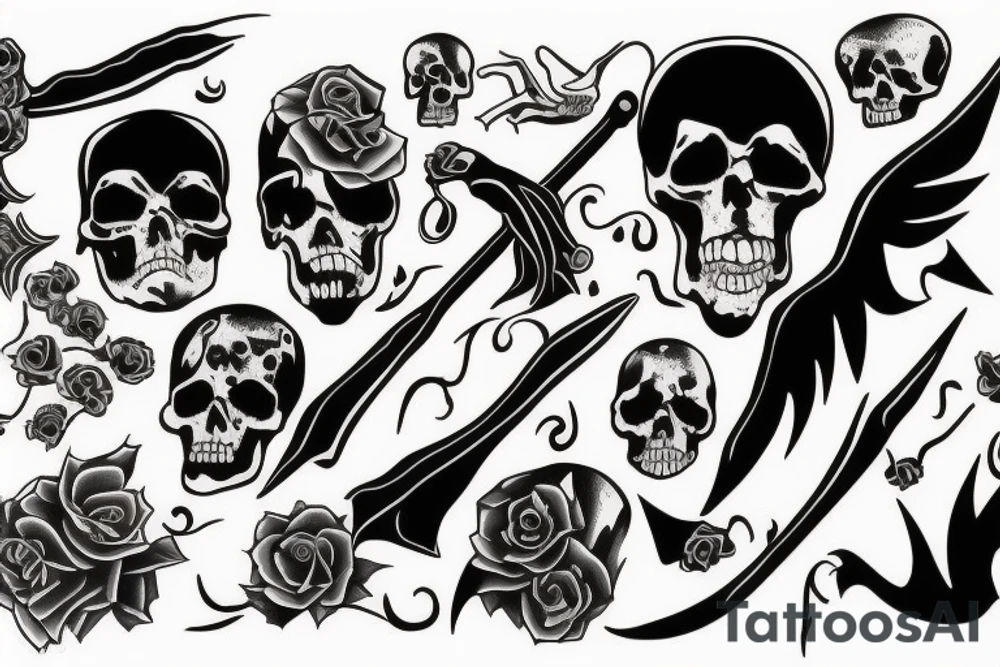 Death ands its lovers with the grim reaper tattoo idea