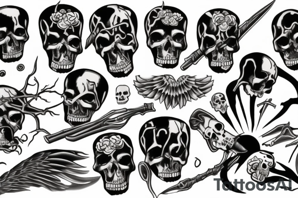 Death ands its lovers with the grim reaper tattoo idea