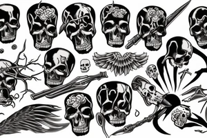 Death ands its lovers with the grim reaper tattoo idea