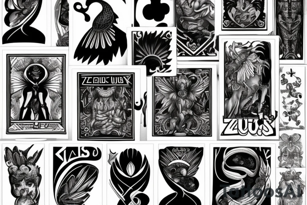 Cards with Zeus tattoo idea