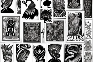 Cards with Zeus tattoo idea