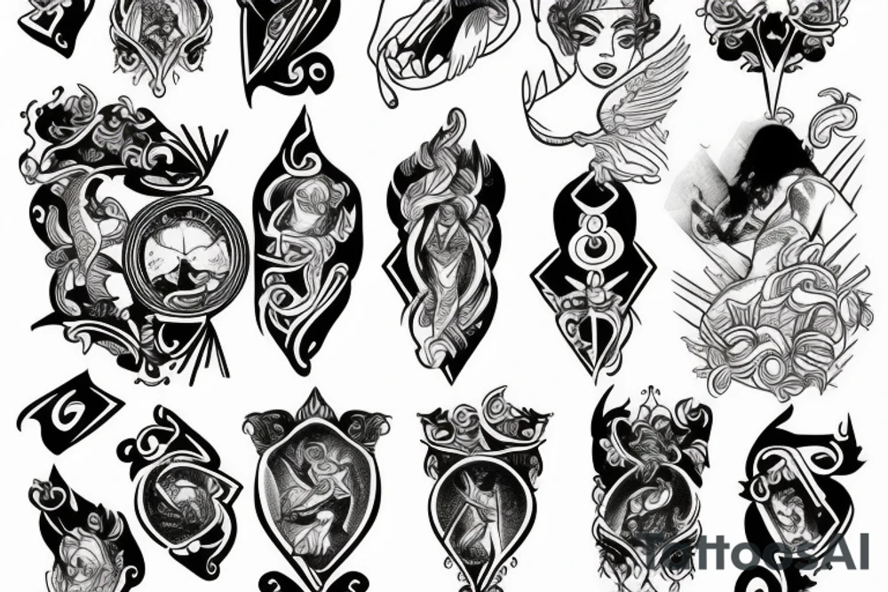 Cards with Zeus tattoo idea