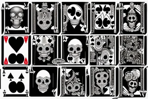 Poker Cards with skull tattoo idea