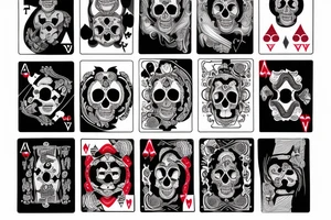 Poker Cards with skull tattoo idea
