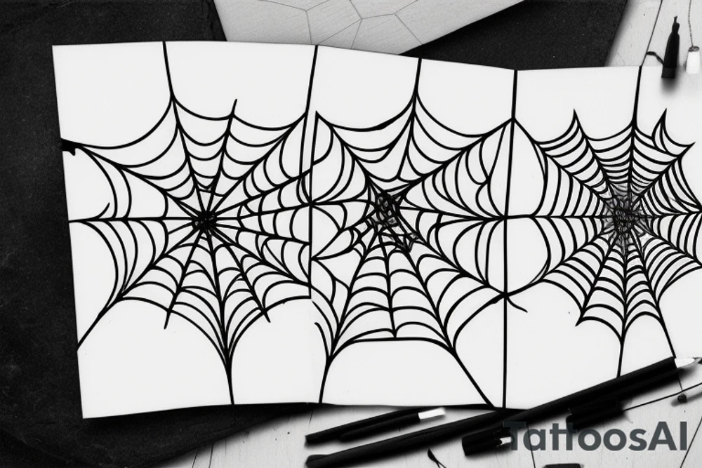 Sacred geometry spider web glitch tattoo idea