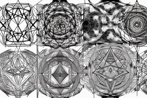 Sacred geometry trippy glitch tattoo idea