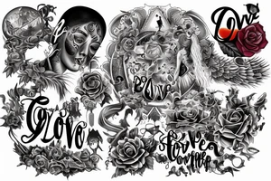 Love strength power overcome music faith family tattoo idea
