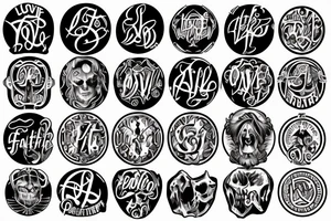 Love strength power overcome music faith family tattoo idea