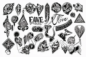 Love strength power overcome music faith family tattoo idea