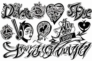 Love strength power overcome music faith family tattoo idea