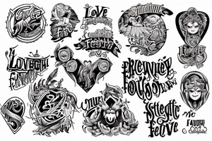 Love strength power overcome music faith family tattoo idea