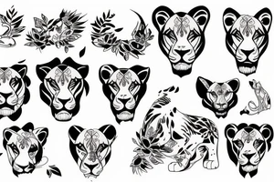 lioness upper body tattoo idea