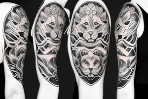 lioness upper body tattoo idea