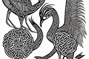 celtic crane tattoo idea