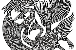 celtic crane tattoo idea