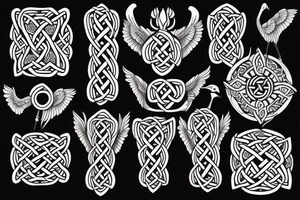 celtic crane armband tattoo idea