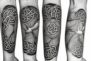 celtic crane armband tattoo idea